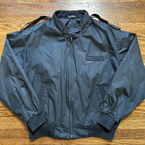 VTG Members Only Iconic Racer Jacket Black Mens M Full Zip Pockets Retro Style - Picture 1 of 9